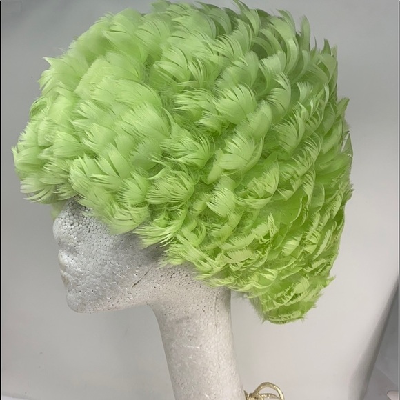 Vintage Real Feather Net Elastic Hat main image 7